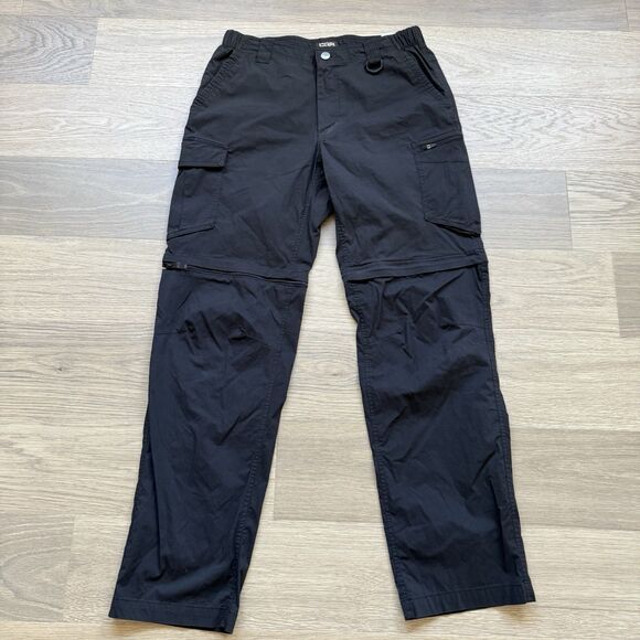 CQR Pants Men 32x32 Black Convertible Shorts Cargo Water Repellent UPF Work Duty - Picture 1 of 12